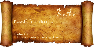 Kazári Anita névjegykártya