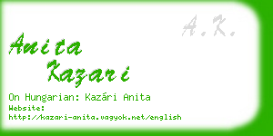 anita kazari business card